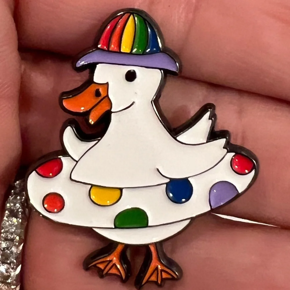 1 LGBTQ+ Subtle Gay Pride ๐ณ๏ธโ๐ Lapel Duck ๐ฆ Pin - Picture 2 of 5